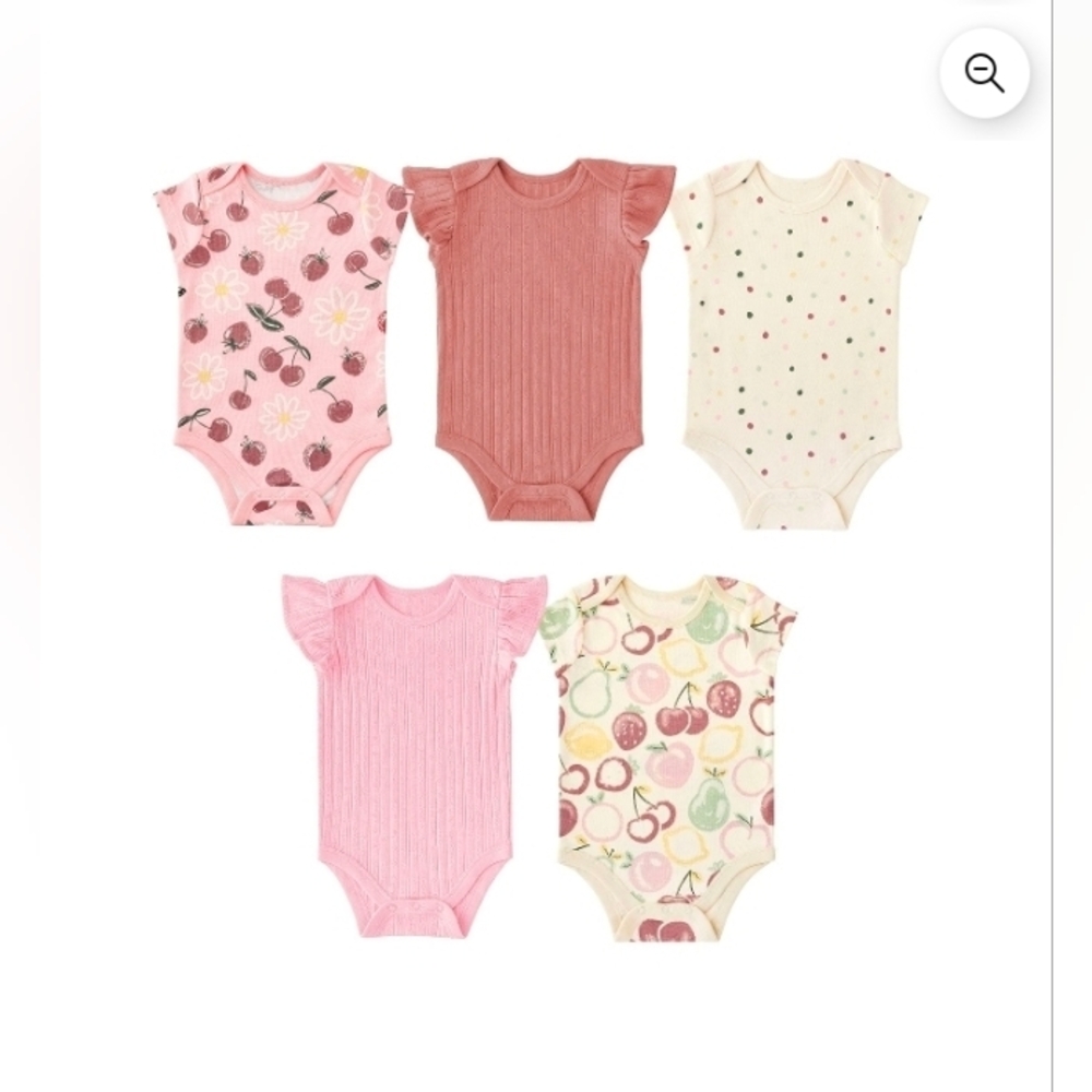 Member's Mark Baby 5-Pack 100% Organic Cotton Bodysuit Tag Free Comfort